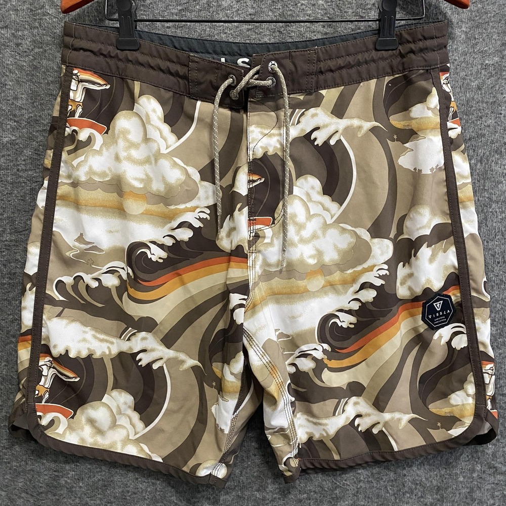 Vissla Liquid Roller Hoffman California‎ Hybrid Board Shorts Mens 33 Waves Surf